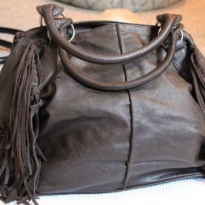 5th Ave large fringed satchel bag.